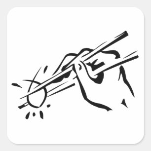 Atheist Sushi! (ichthys) Quadratischer Aufkleber