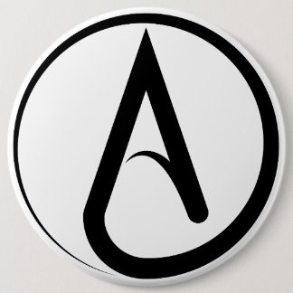 Atheist Symbol Black Button