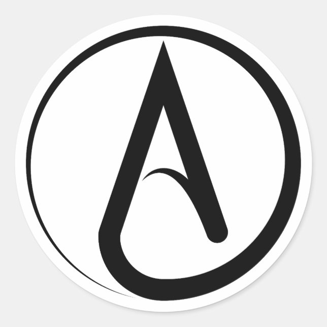 Atheist Symbol Black Runder Aufkleber (Vorderseite)