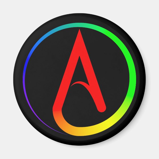 Atheist Symbol Rainbow Magnet (Vorne)