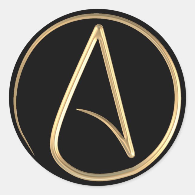 Atheist Symbol Runder Aufkleber (Vorderseite)