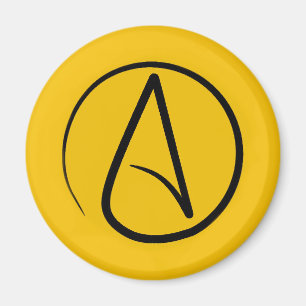 Atheist-Symbol: schwarz auf gelb Magnet