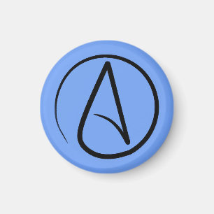 Atheist-Symbol: schwarz auf hellblau Magnet