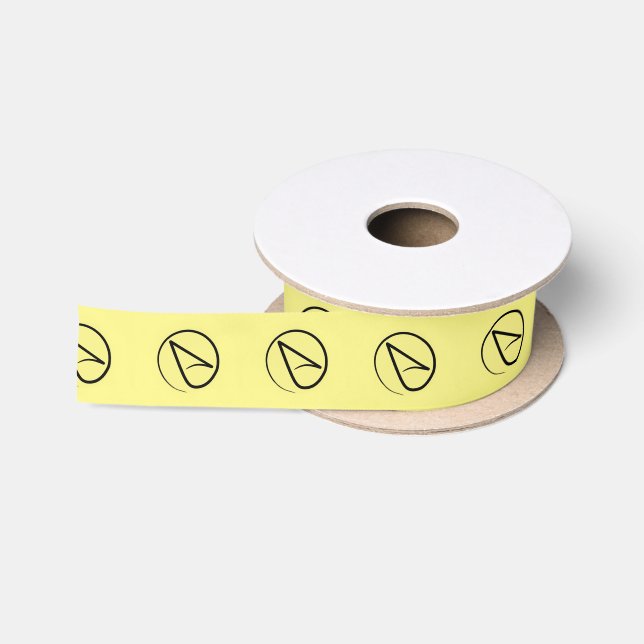 Atheist-Symbol: schwarz auf hellgelb Satinband (Spule)