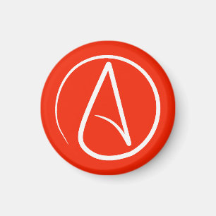 Atheist-Symbol: weiß auf rot Magnet