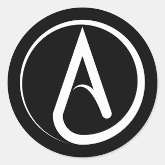 Atheist Symbol White Runder Aufkleber