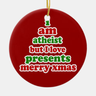 Atheist Xmas Keramik Ornament
