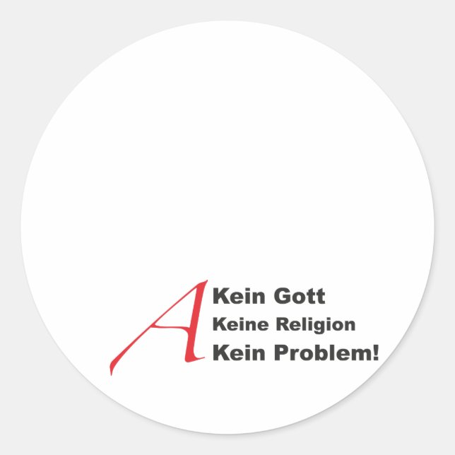 atheistA1 Runder Aufkleber (Vorderseite)