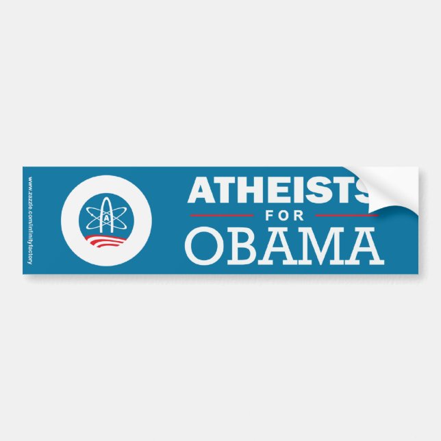 Atheisten für Obama Autoaufkleber (Vorne)