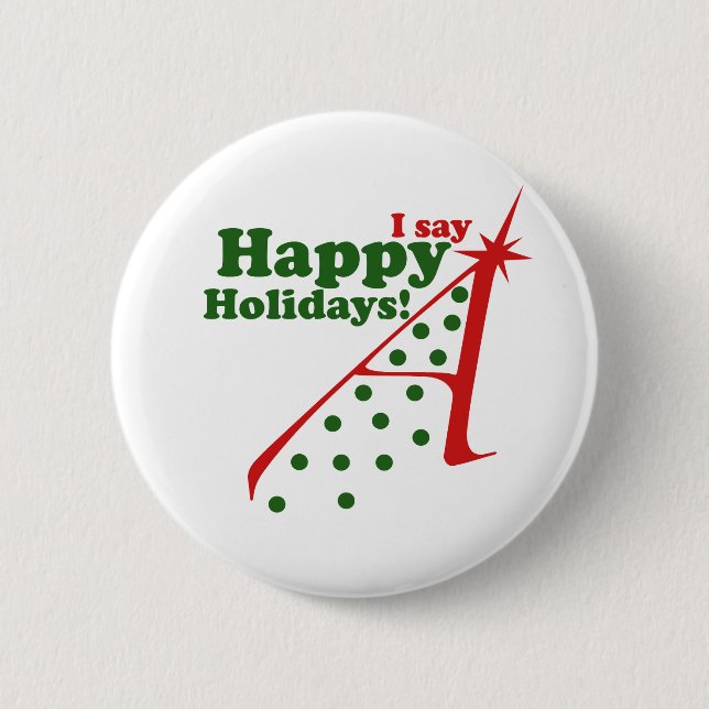 Atheisten sagen Happy Holidays Button (Vorderseite)