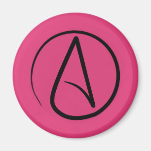 Atheistensymbol: schwarz auf Fuchsia Magnet