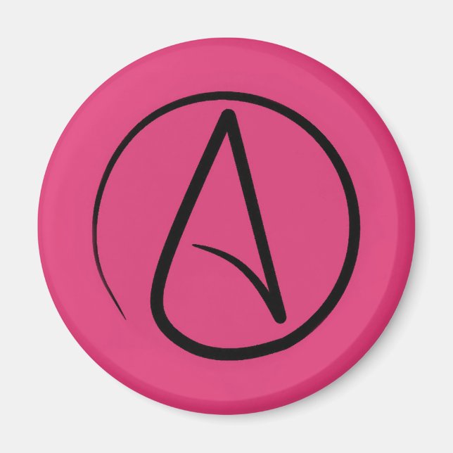 Atheistensymbol: schwarz auf Fuchsia Magnet (Vorne)