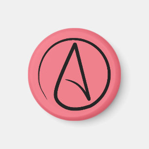 Atheistensymbol: schwarz auf Korallen Magnet