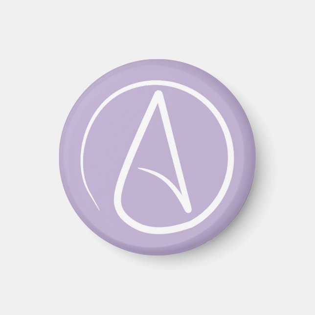 Atheistensymbol: weiß auf Lavendel Magnet (Vorne)