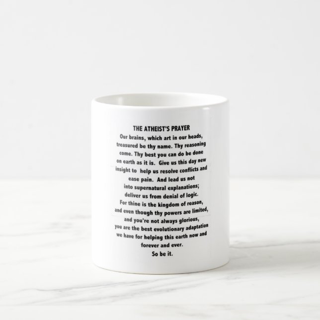 Atheistische Gebets-Tasse Tasse (Mittel)