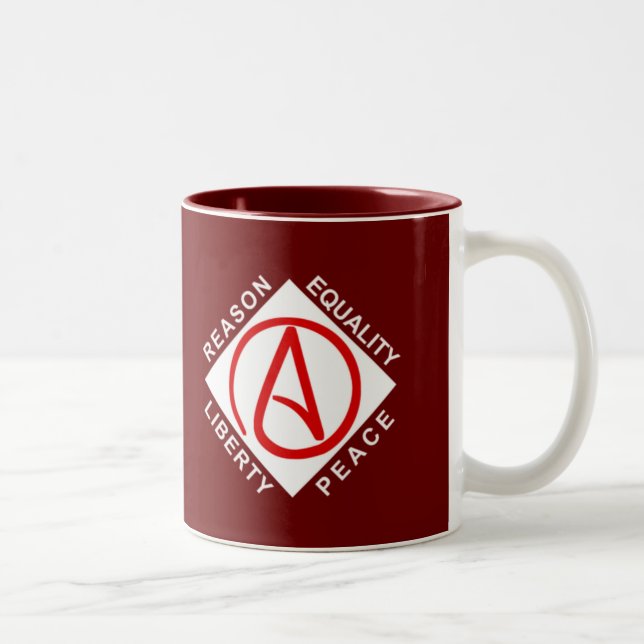 Atheistische Logo-Tasse Zweifarbige Tasse (Rechts)