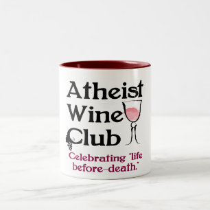 Atheistische Wein-Verein-Tasse Zweifarbige Tasse