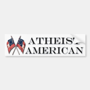 Atheistischer Amerikaner mit Vintagen Flaggen Autoaufkleber