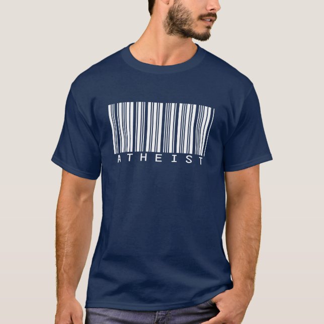 Atheistischer Barcode-T - Shirt für dunkle Farben (Vorderseite)