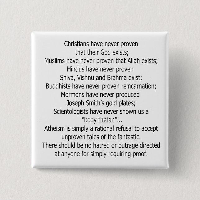 Atheistischer Knopf Button (Vorderseite)