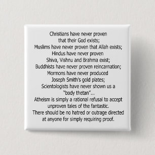 Atheistischer Knopf Button