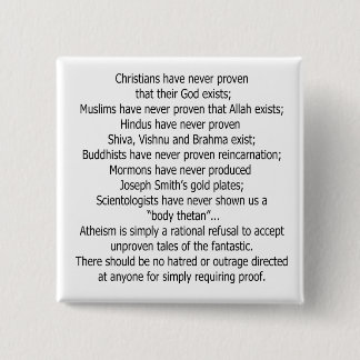 Atheistischer Knopf Button