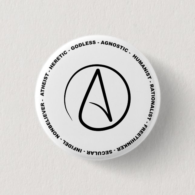 Atheistischer Knopf Button (Vorderseite)