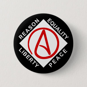 Atheistischer Logoknopf Button