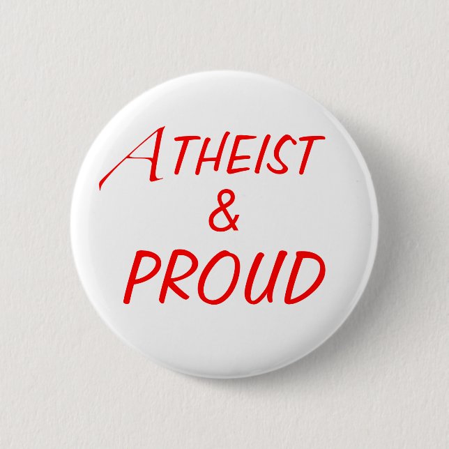 Atheistischer u. stolzer Knopf Button (Vorderseite)