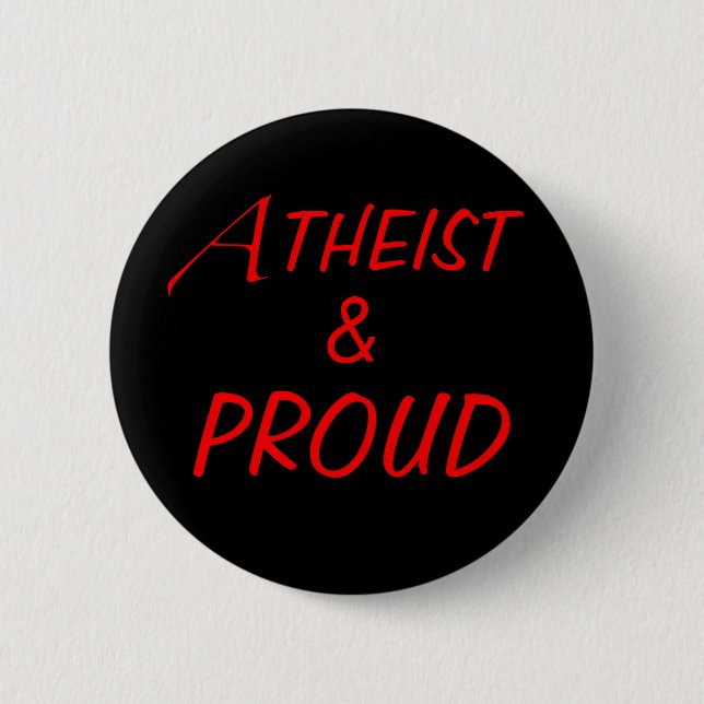 Atheistischer u. stolzer Knopf Button (Vorderseite)