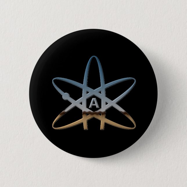 Atheistisches Atom-Button Button (Vorderseite)