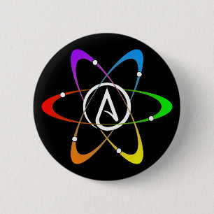 Atheistisches Atom-Symbol Button