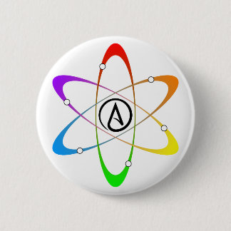 Atheistisches Atom-Symbol Button