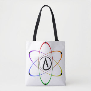 Atheistisches Atom Symbol Regenbogen