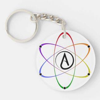 Atheistisches Atom Symbol Regenbogen Schlüsselanhänger