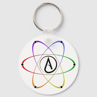 Atheistisches Atom-Symbol Regenbogen Schwarz Schlüsselanhänger