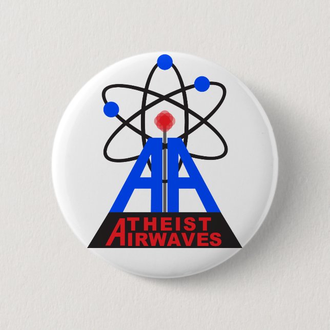 Atheistisches Radiowellen-Button Button (Vorderseite)