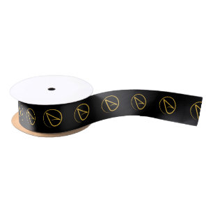 Atheistisches Symbol: gelb auf schwarz Satinband