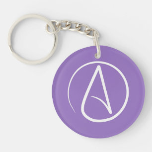 Atheistisches Symbol: lila weiß Schlüsselanhänger