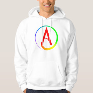 Atheistisches Symbol Regenbogen Hoodie