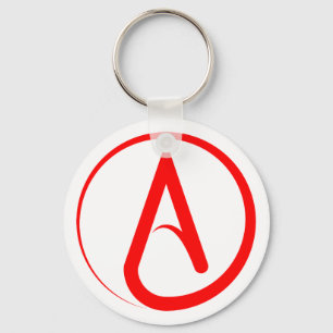 Atheistisches Symbol Rot Schlüsselanhänger