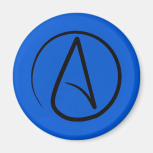 Atheistisches Symbol: schwarz auf königsblau Magnet