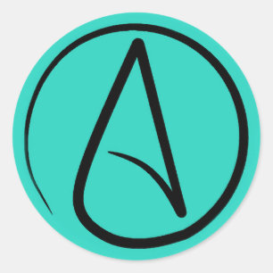 Atheistisches Symbol: schwarz Runder Aufkleber