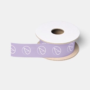 Atheistisches Symbol: weiß auf Lavendel Satinband