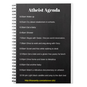 Atheistisches Tagesordnungs-Notizbuch Notizblock