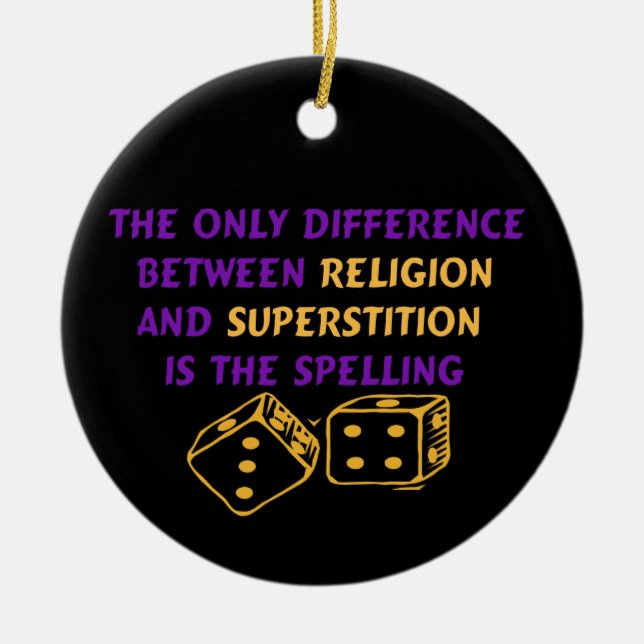 Atheistisches Zitat Keramik Ornament (Vorne)
