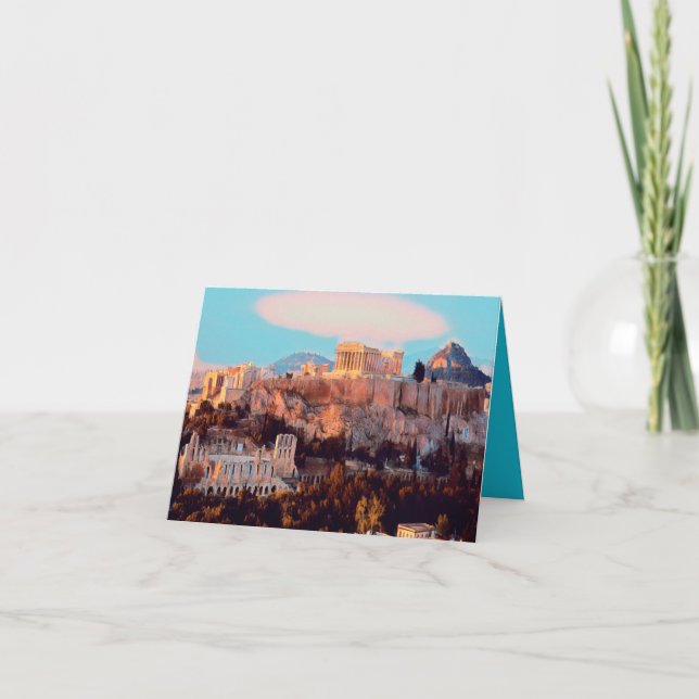 Athen - Akropolis - Panorama - Karte (Vorderseite)
