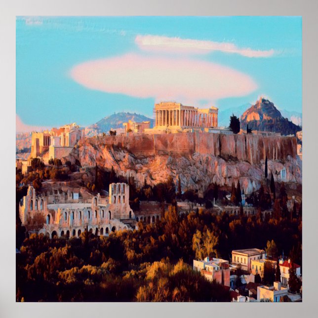 Athen - Akropolis - Panorama - Poster (Vorne)