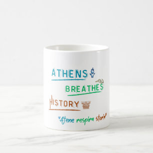 Athen atmet Geschichte - Bilingual Travel Art Kaffeetasse