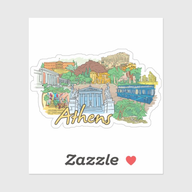 Athen Aufkleber (Blatt)